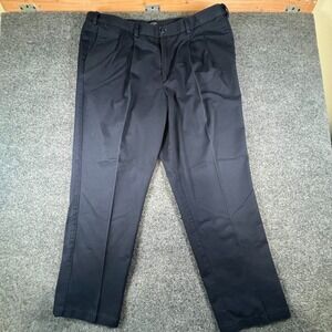 Dockers Chino Pants Mens 42x31.5 Black Cotton Stretch Classic Fit Pleated Front